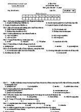Đề kiểm tra 15 phút môn Sinh học Lớp 10 - Mã đề 483 - Trường THPT Lê Lợi